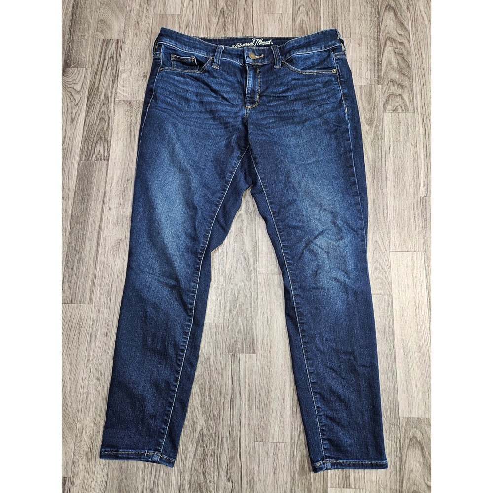 Universal Thread Mid Rise Skinny Jeans Womens 6/28S Dark Wash Stretch Denim
